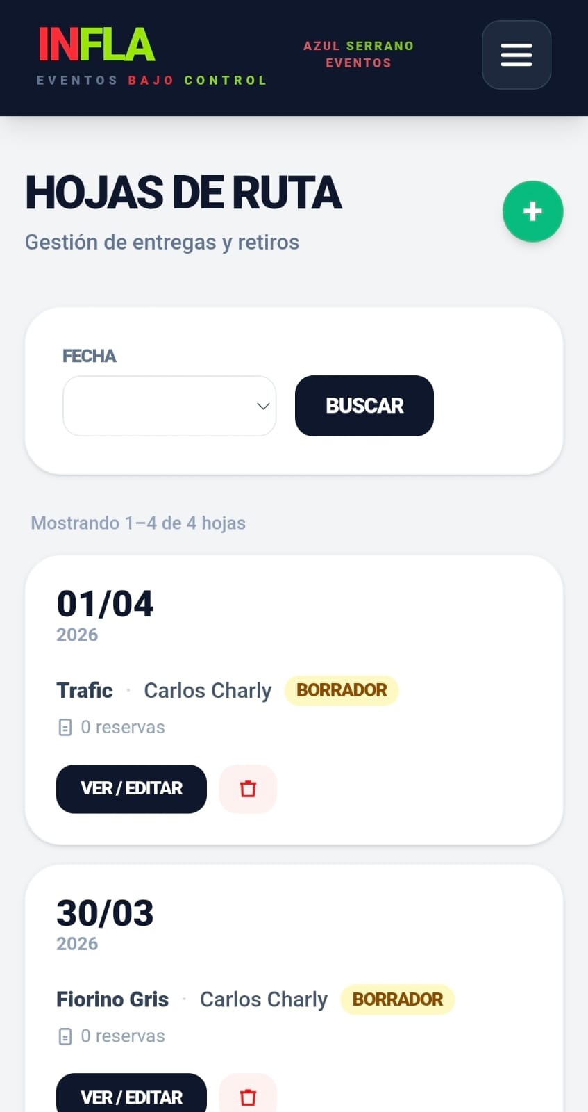 Hojas de Ruta